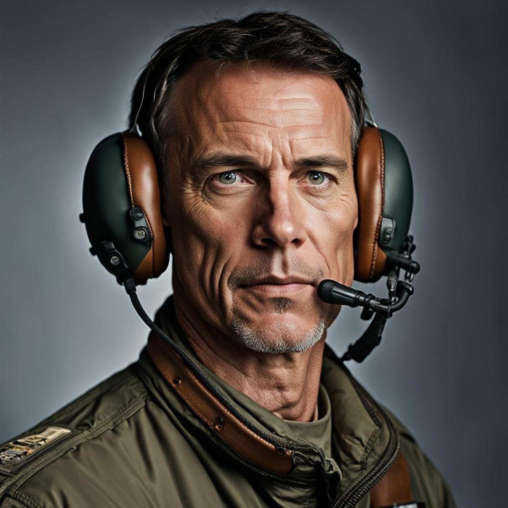 Fighter Pilot Professional Color Portrait