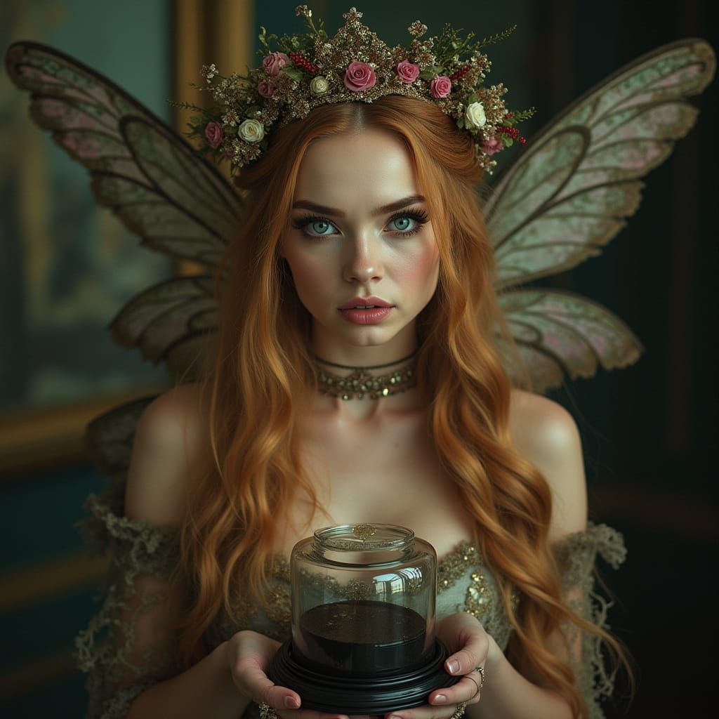 Fairy Imprisoned in Glass Jar, Victorian Era