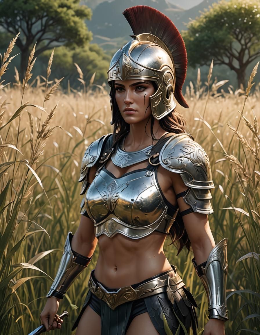 Greek Spartan Goddess in Elysium