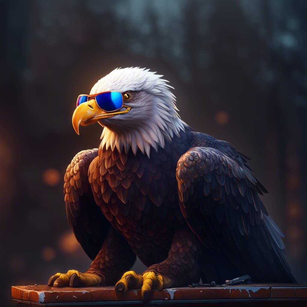 Bald Eagle with Sunglasses Concept Art