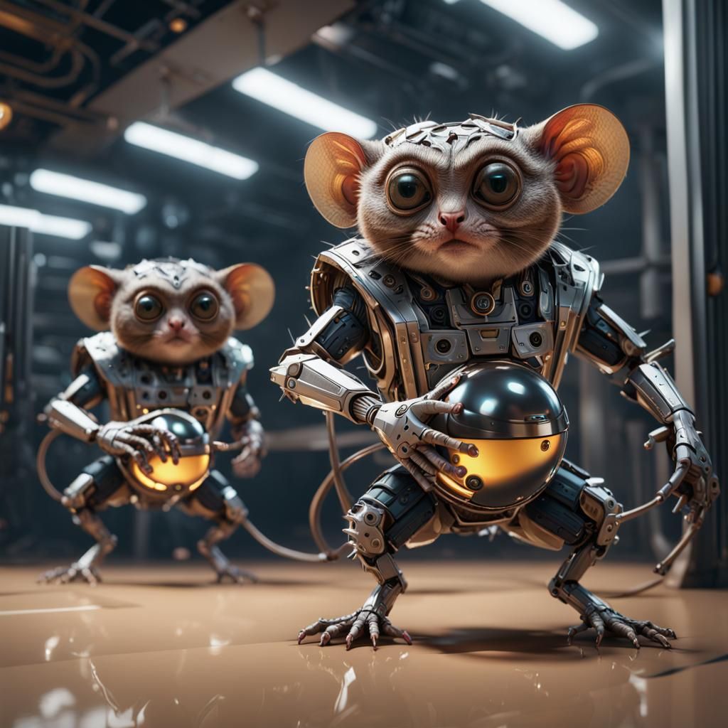 Tarsiers Play Racquetball in Sci-Fi Arena