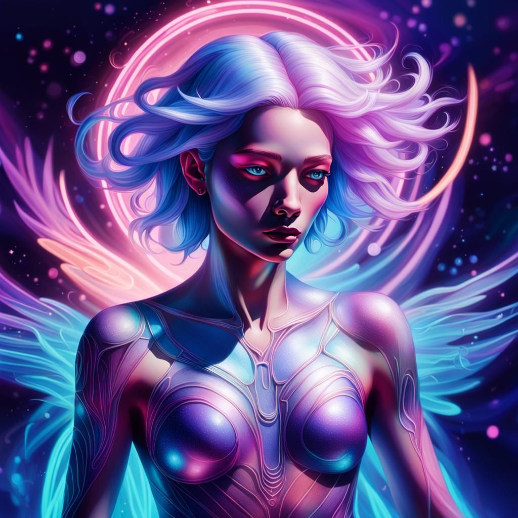 Neon Surrealism: Women with Glowing Skin