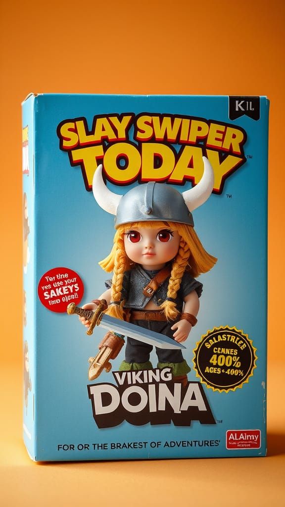 Viking Dora Doll in Vintage-Style Action Figure Box