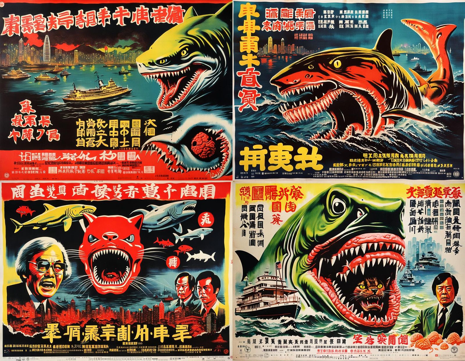 1970s Hong Kong Horror Movie Poster: Cat Shark
