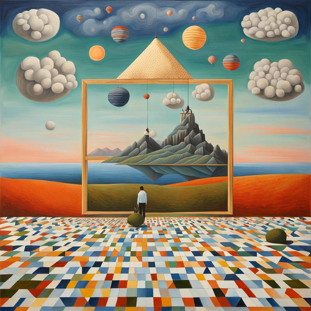 Surreal Painting Inspired by Abstract Text