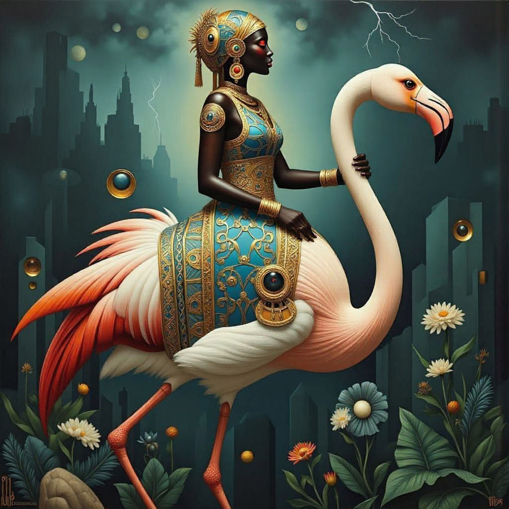 Robotic Woman? Or robot Flamingo?