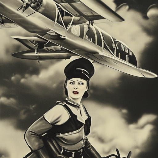 Night Witches Pinup in Silver Nitrate Style