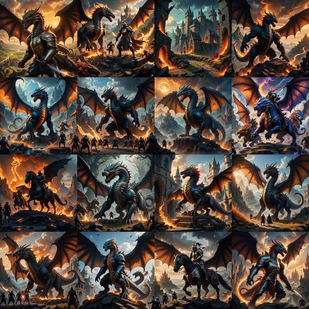 Epic Fantasy Warriors Unite with Majestic Dragons in Detaile...