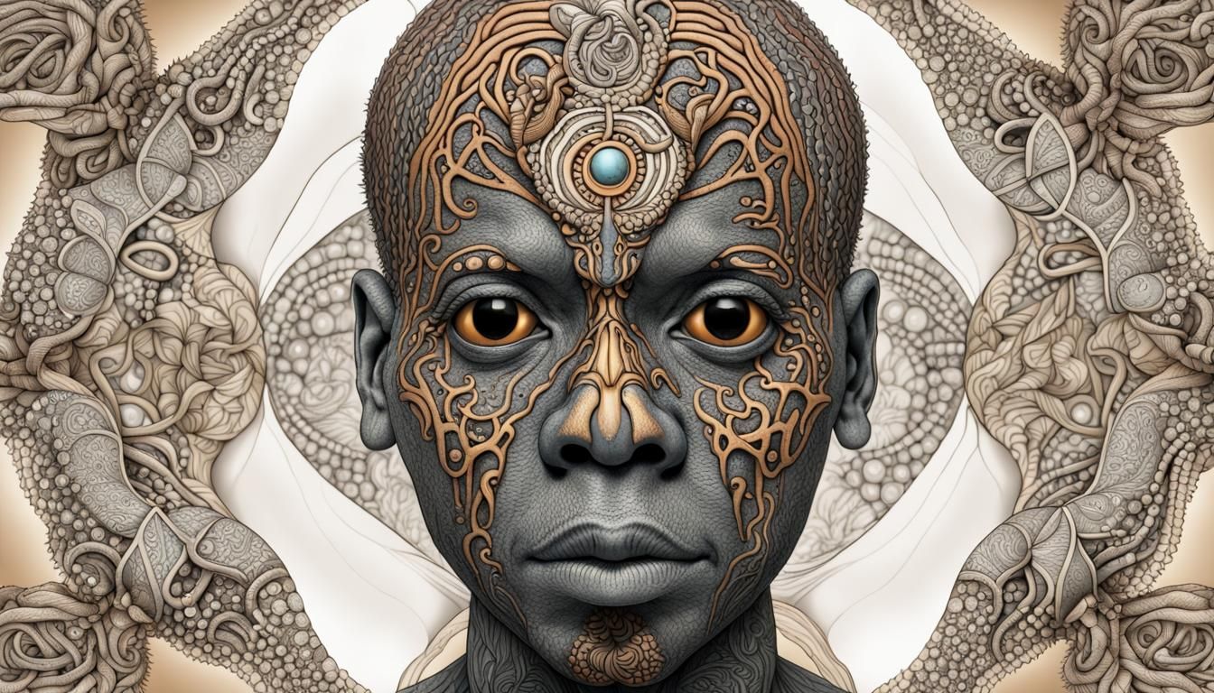 Anthropomorphic Tasmanian Devil Portrait with Celtic Designs