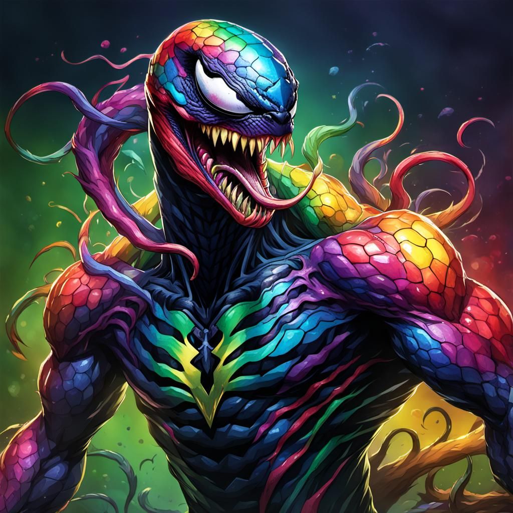 Rainbow Venom: A Mesmerizing Display of Color