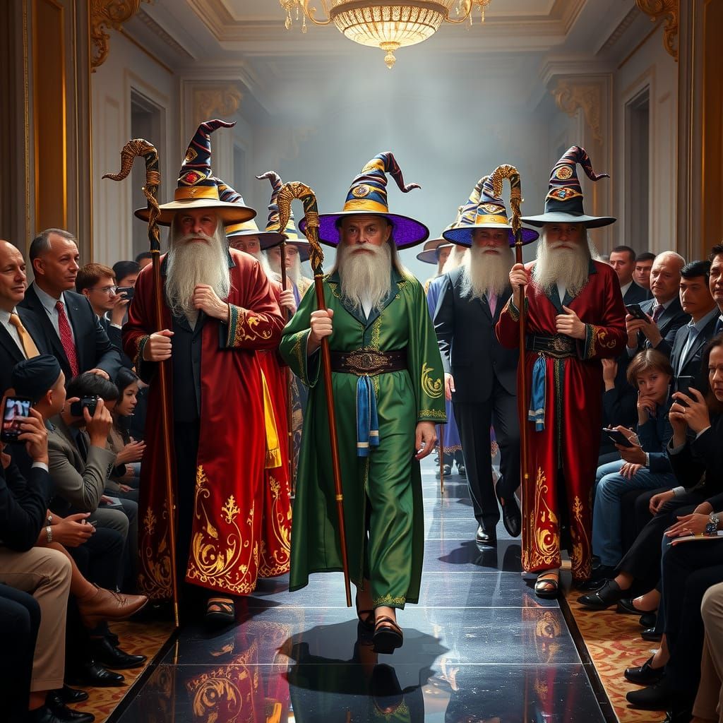 Elegant Wizards Stride Down Haute Couture Catwalk