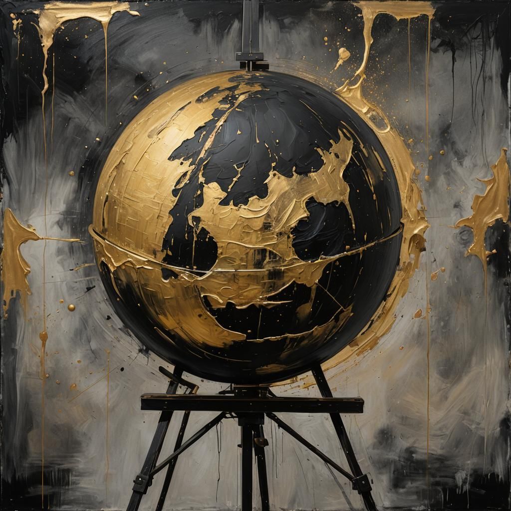 Recursive Heaven: A Grunge-Style Painting of Paintings