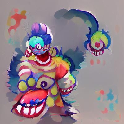Scary Monster Clown Portrait