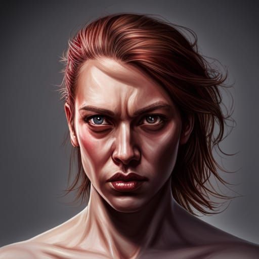 Hyperrealistic Portrait with Dramatic Lighting and Color