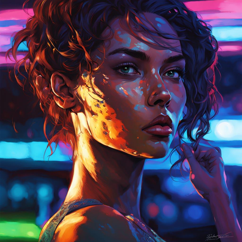 Noir Detective Under Blue Neon