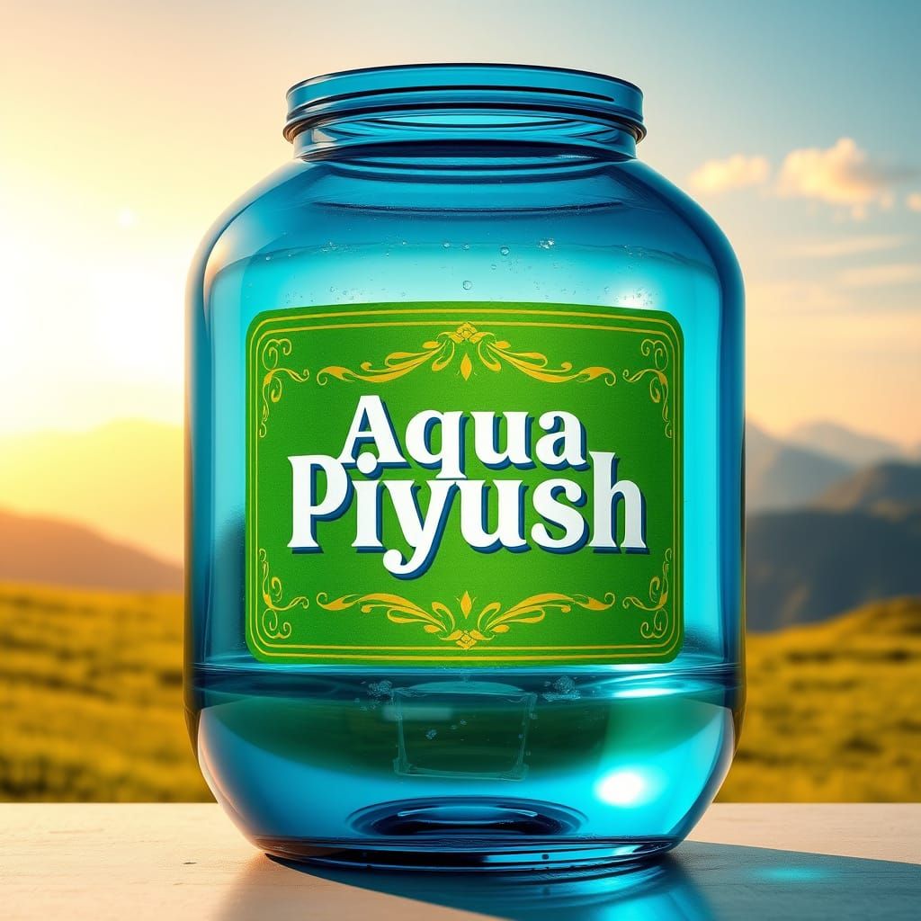 Vintage Indian-Inspired Water Jar with Lush Landscape and Go...