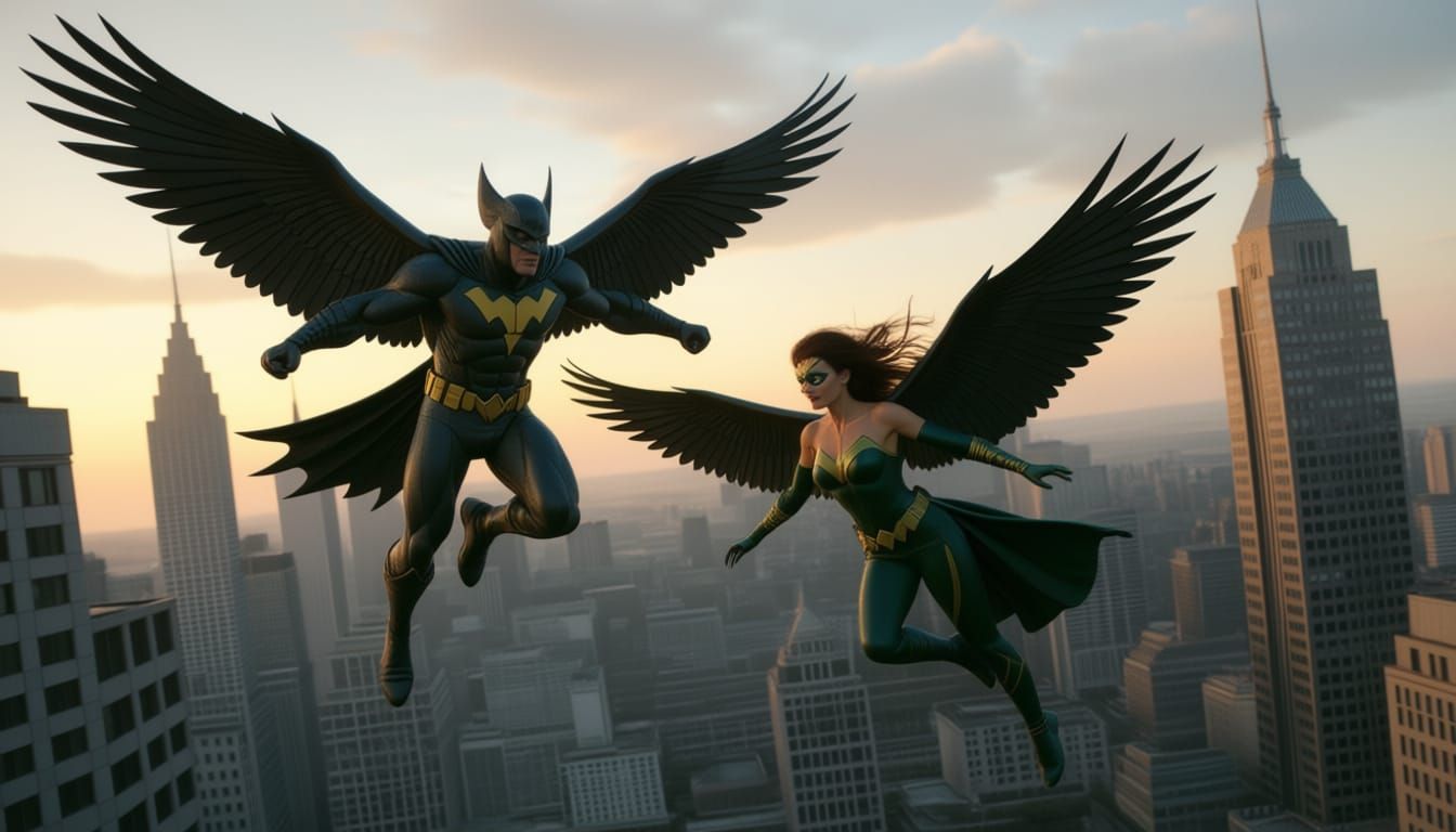 Hawkman and Hawkwoman Soar Over Hawkworld in Cinematic Style