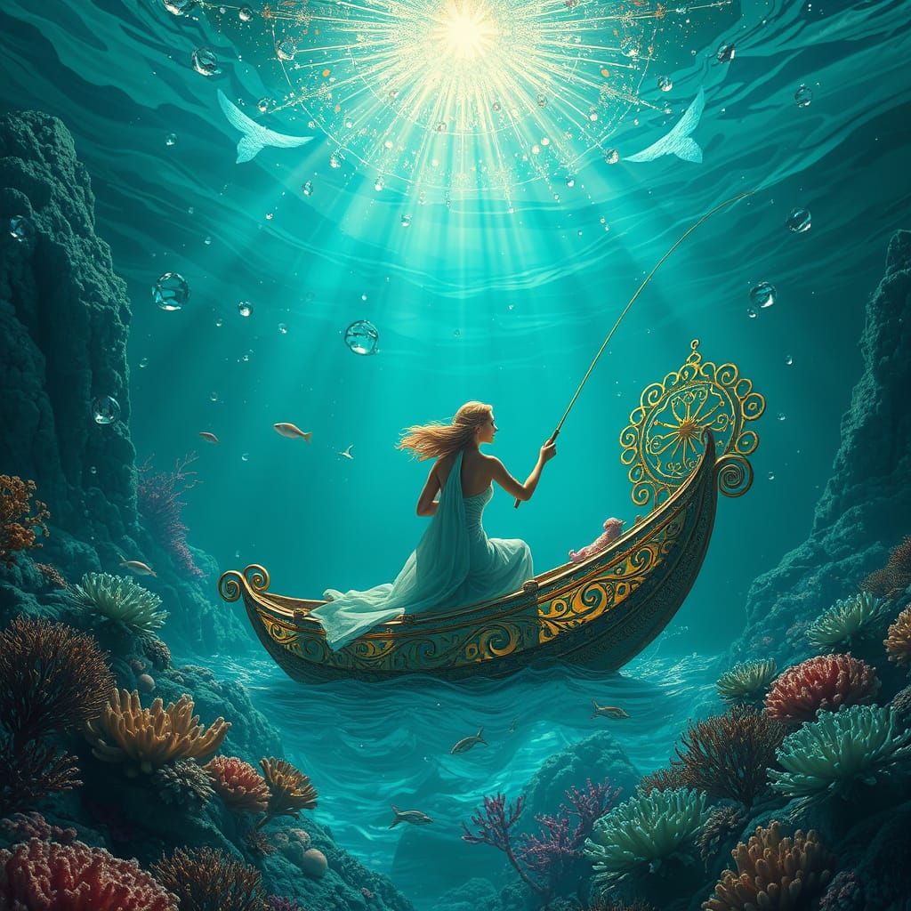 Serene Goddess of the Sea in a Dreamlike Aquatic Realm