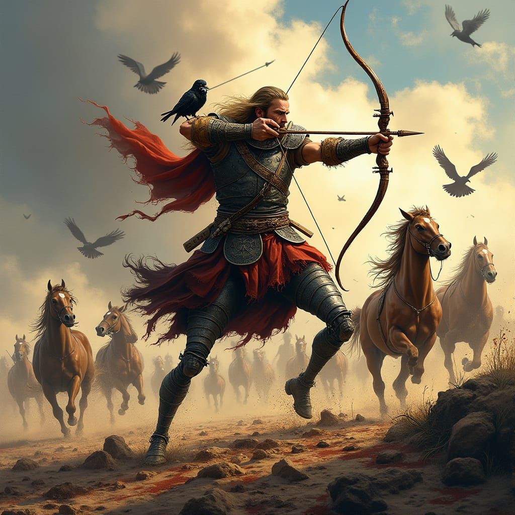 Fierce Viking Warrior with Prosthetic Legs, Frank Frazetta S...