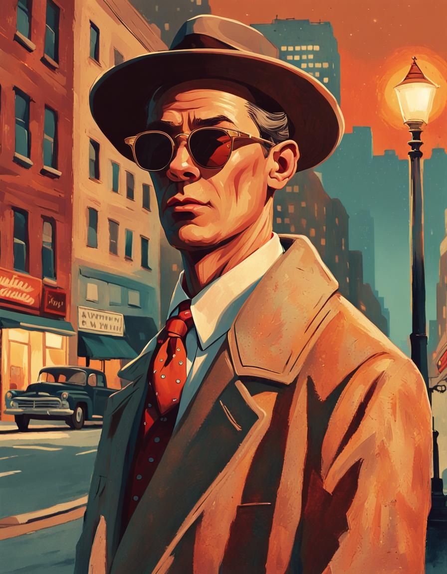 Retro Illustration of Man in 1950s Fashion