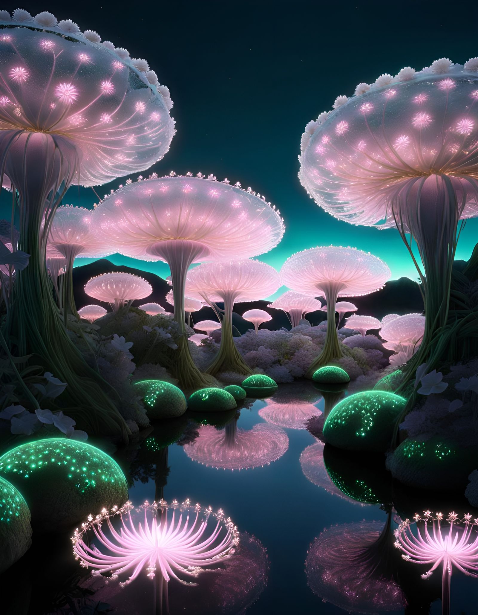 Bioluminescent fantasy world