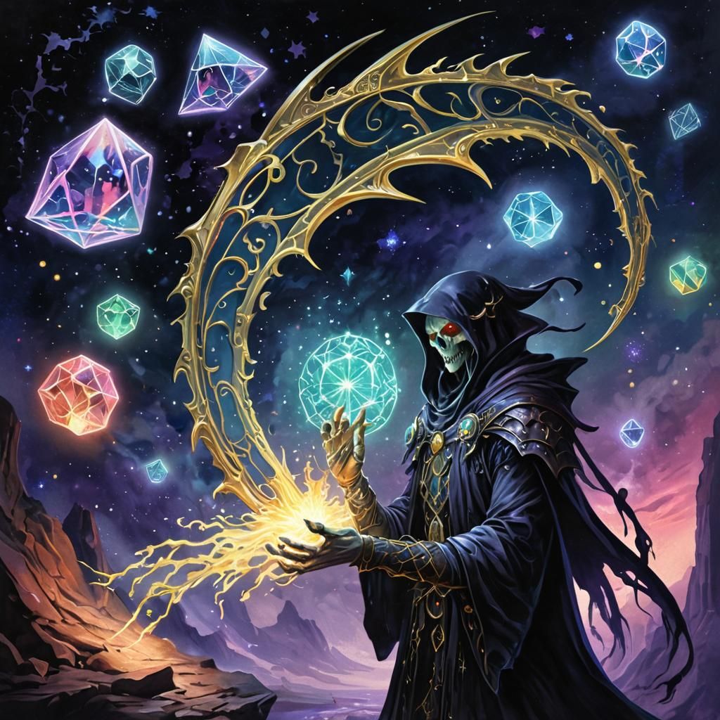 Ethereal Cyberpunk: Dreamy Watercolor Dark Fantasy Illustrat...