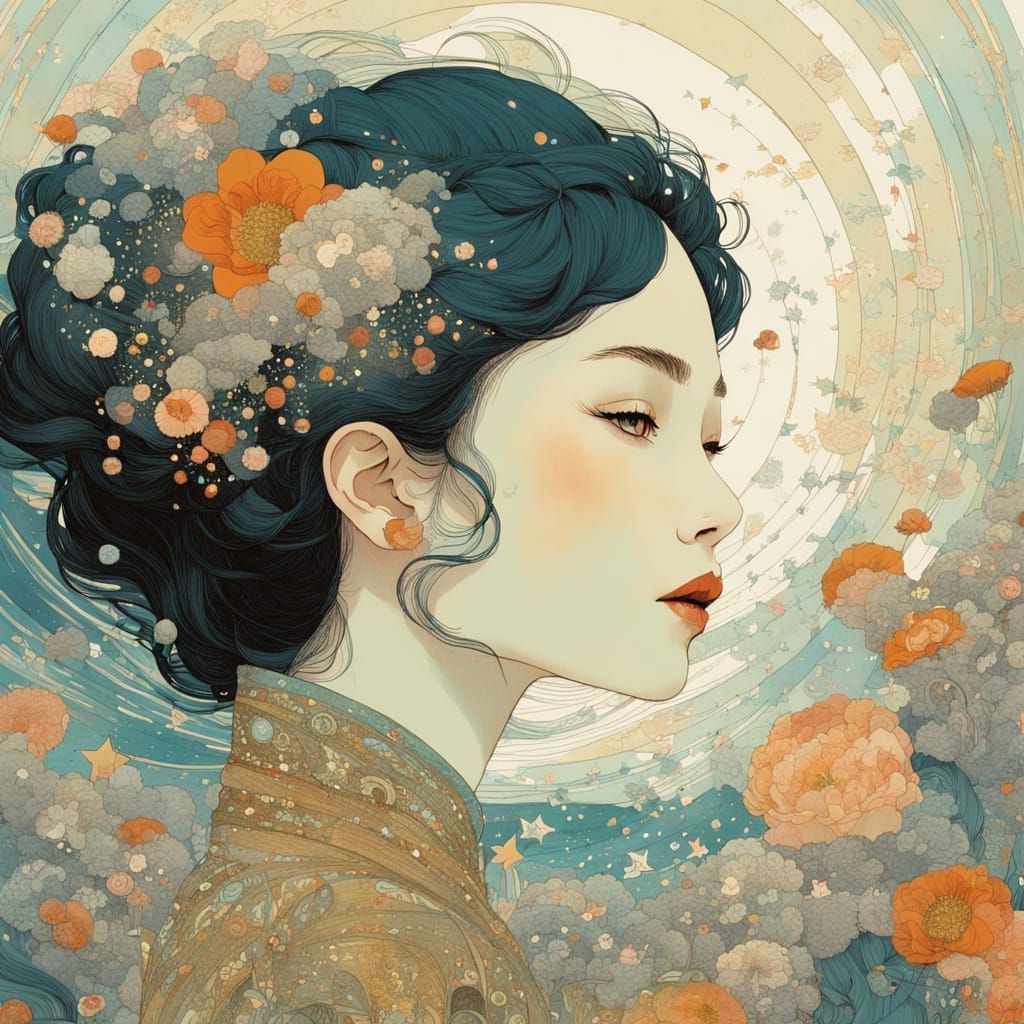 Ethereal Beauty Queen in Dreamy Mystical Realms