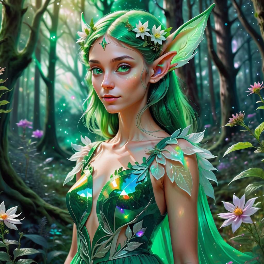 Elf Portrait, Forest, Summer