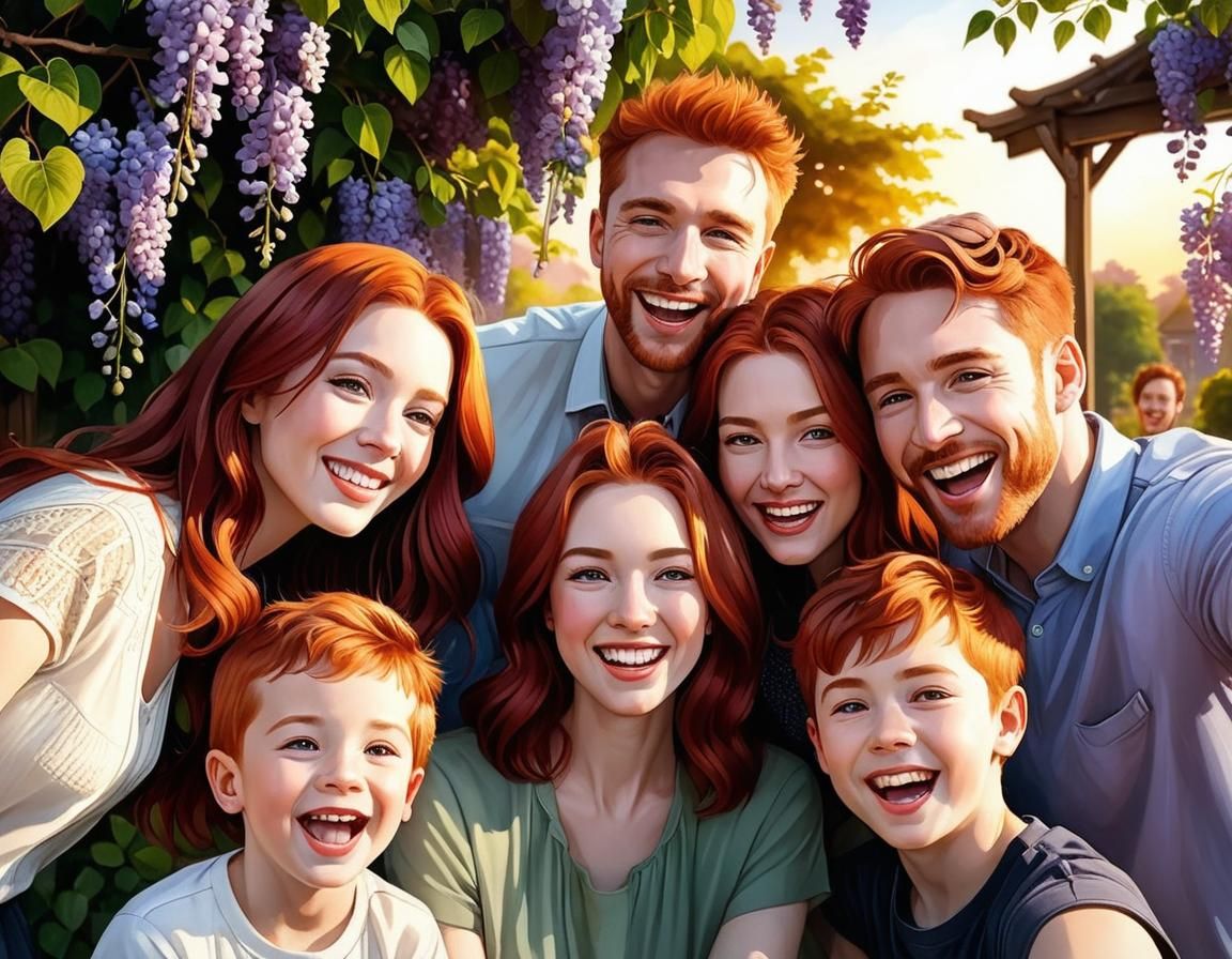 Hyperrealistic Family Portrait at Golden Hour