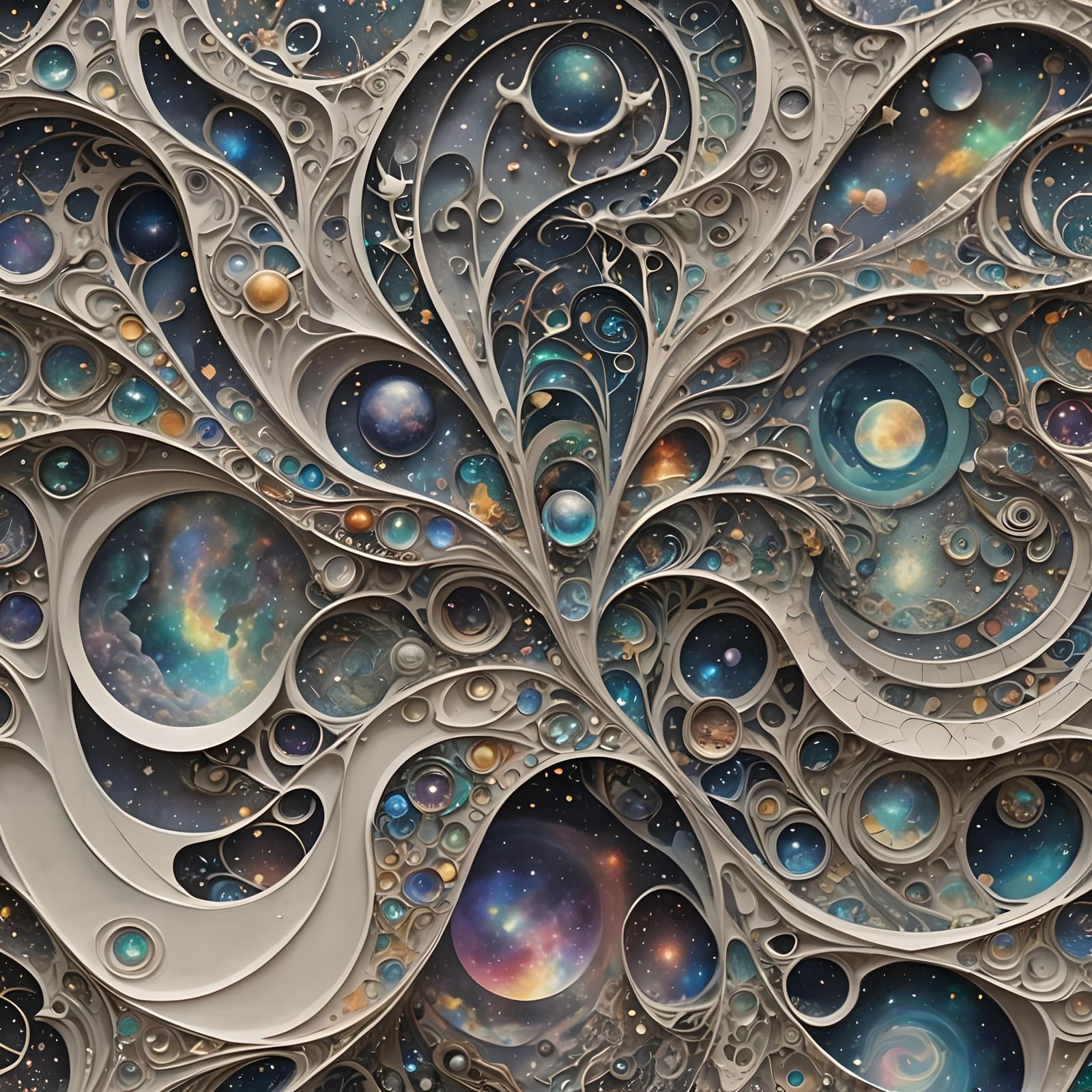 Holographic Cosmic Illustration in Astral Style