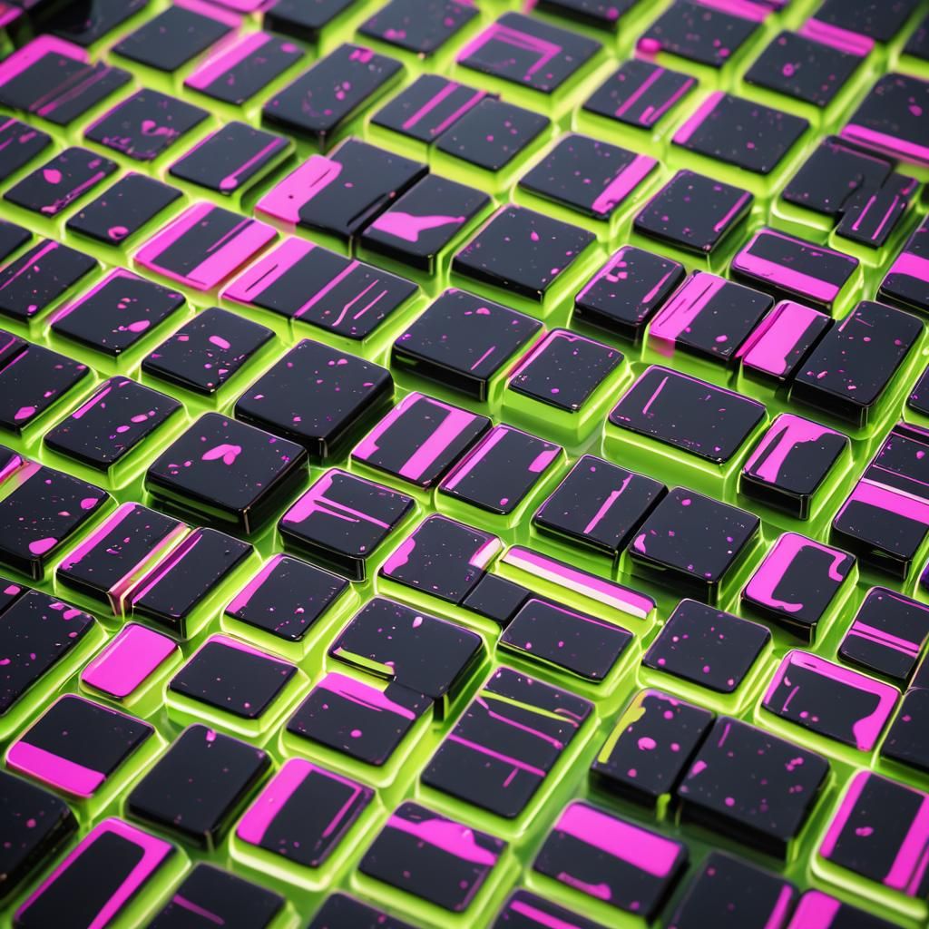 Neon Fantasy Surface with Glass Domino