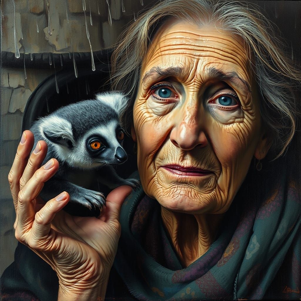 Weathered Soul and Lemur in Gritty Oils