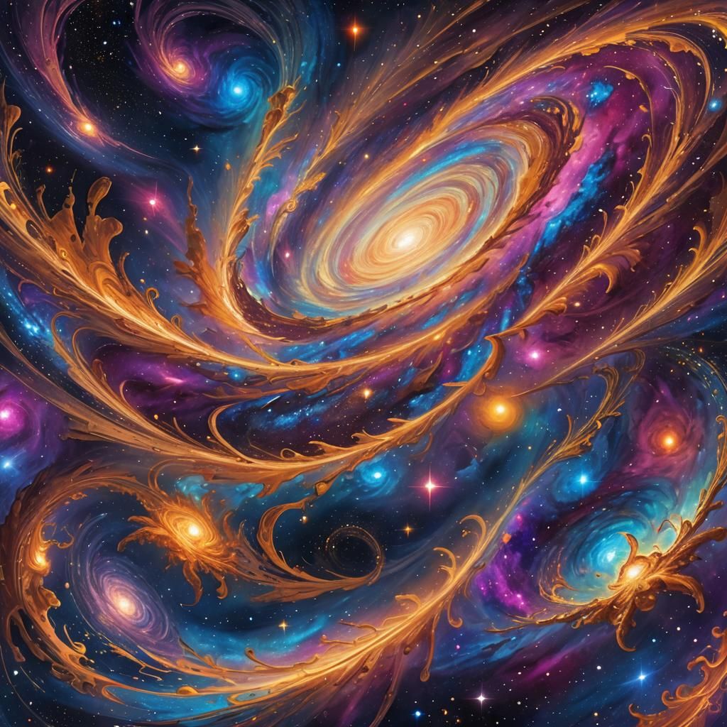 Andromeda Galaxy: Cosmic Astral Illustration in Visionary Ar...