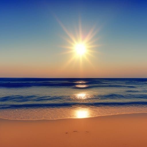 Tropical Beach Sunset with Black Sand