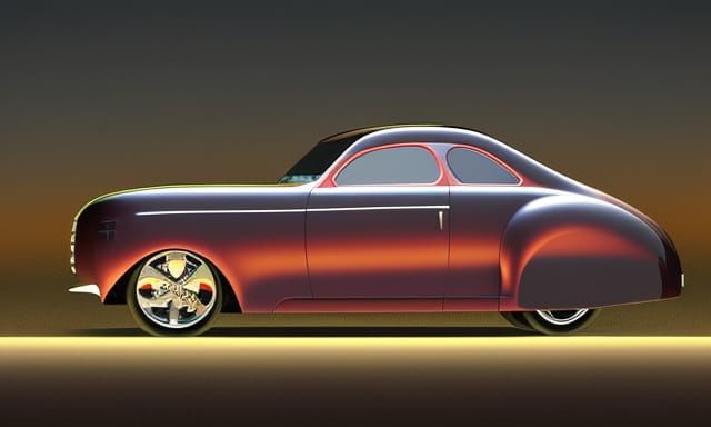 Retrofuturistic Ford Coupe at Fantasy Castle