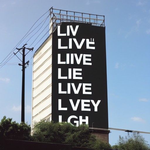 Brutalist "Live Laugh Love" Billboard Art