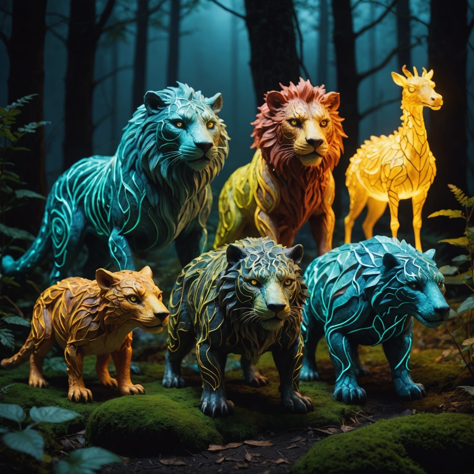 Enchanted Glowing Animals: Brave and Creepy