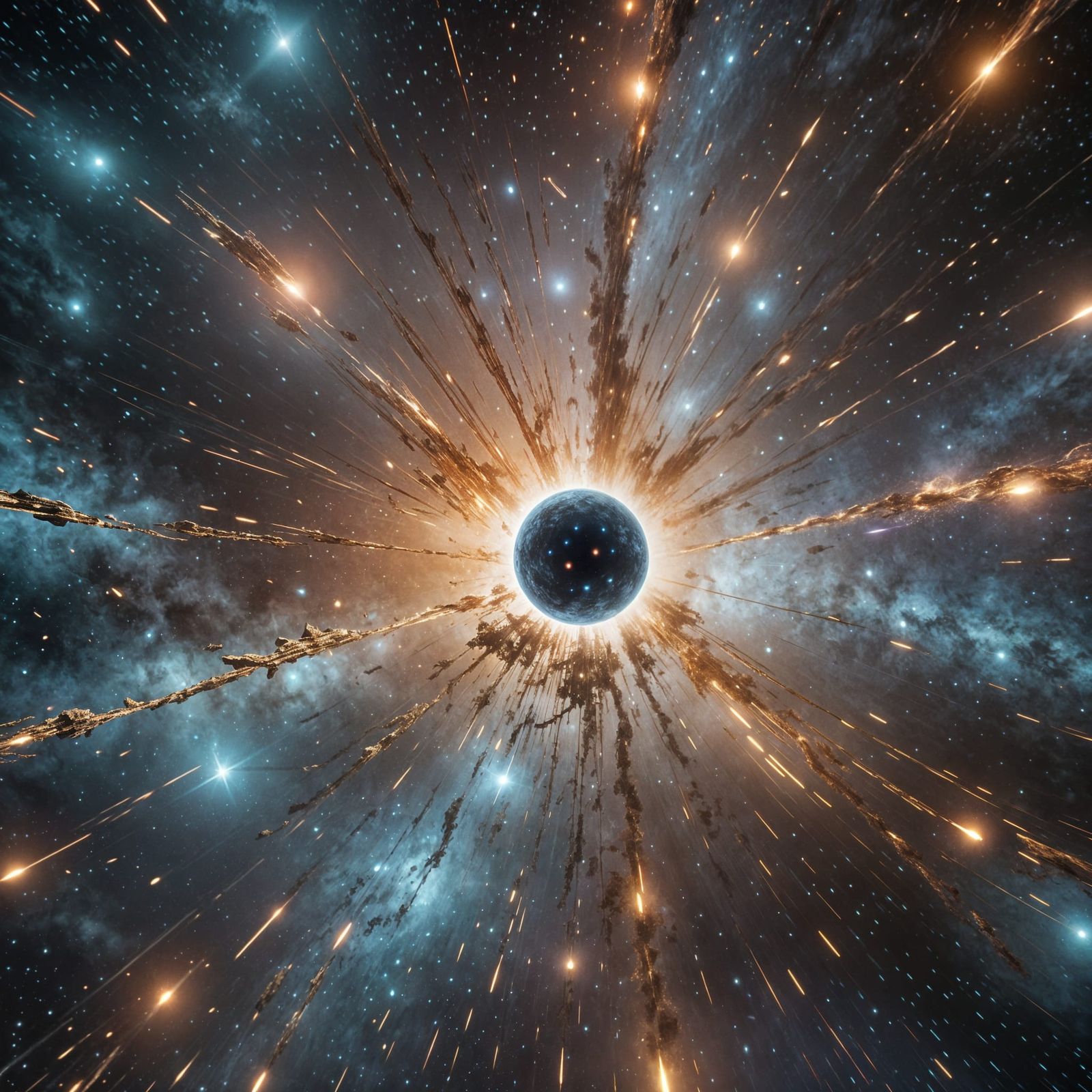 Neutrino, Photon, Neutron Collision: Cinematic Galaxy Still