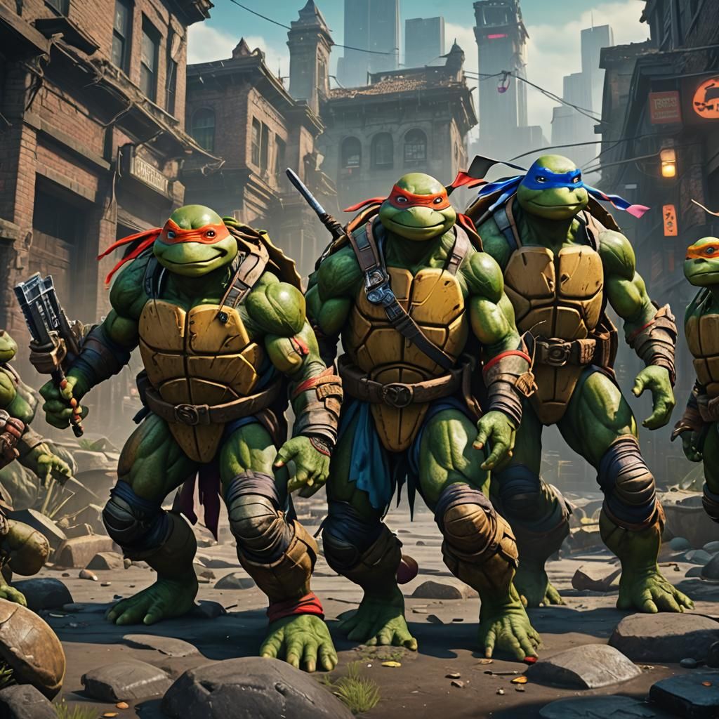 Ninja Turtles: Detailed Matte Painting in 8K