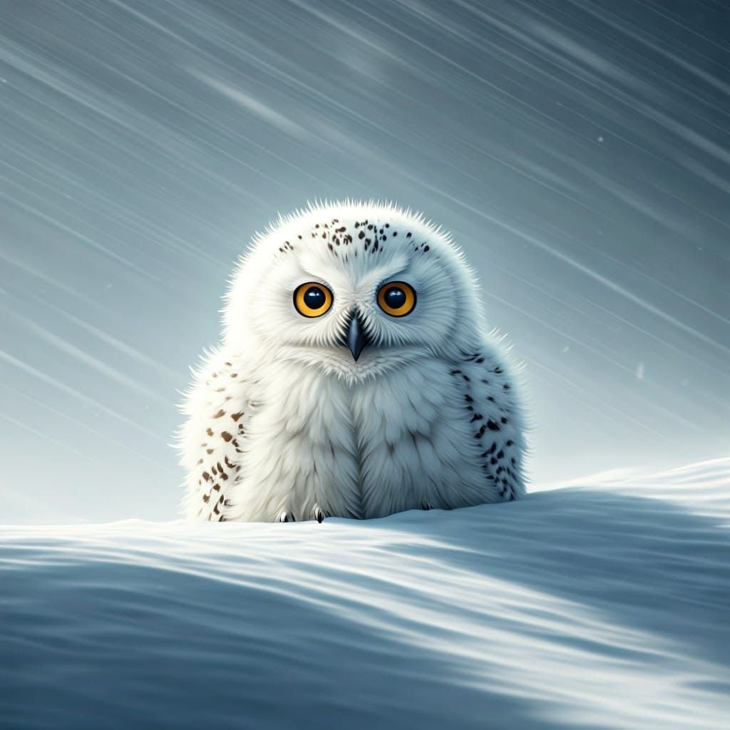 Fragile Winter Wonderland with Snowy Owl