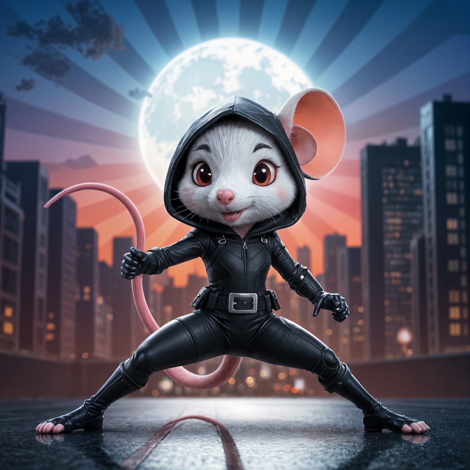 Stealthy Mouse Operator in Metropolitan Moonlight