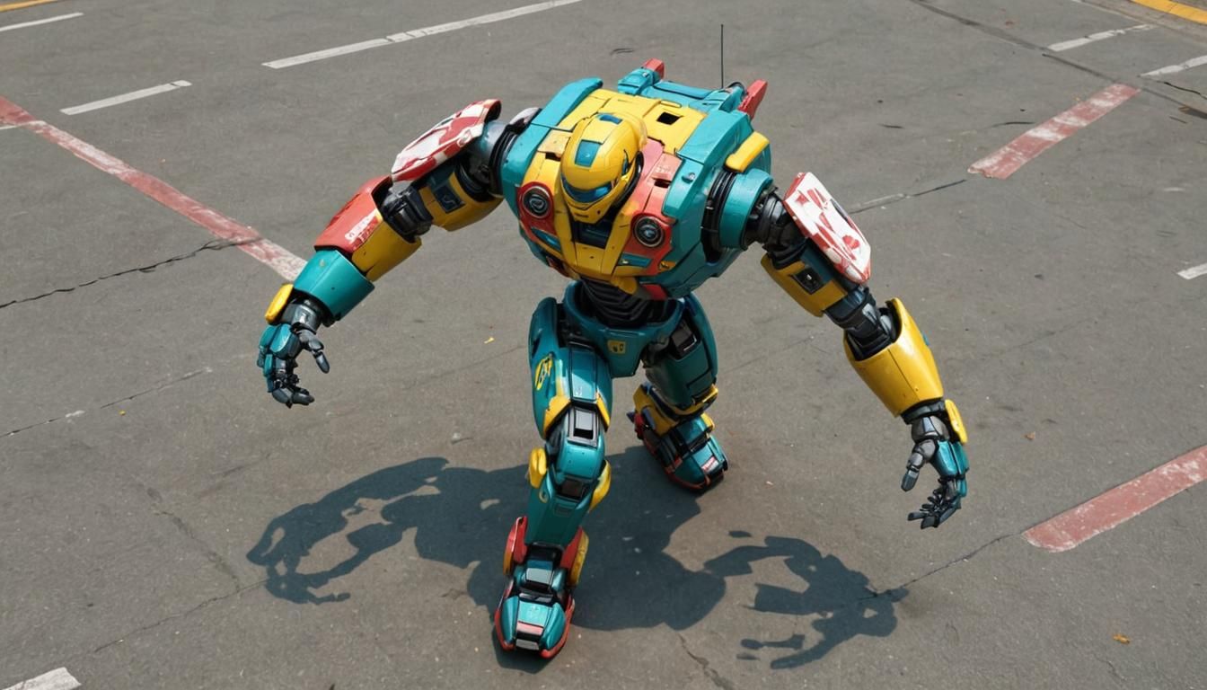 Robot in Wipeout 2097 Style with Japanese Logos