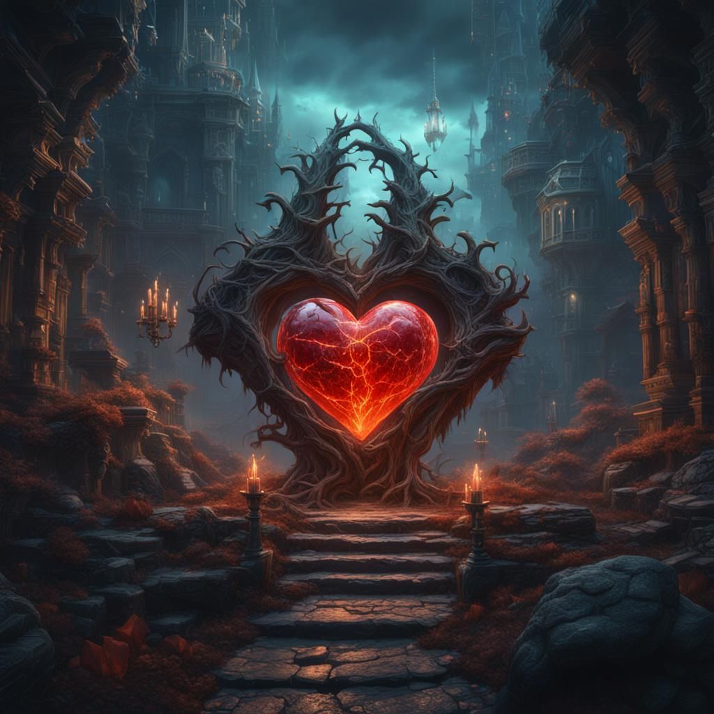Fantastical Ghost Heart in Detailed Matte Painting