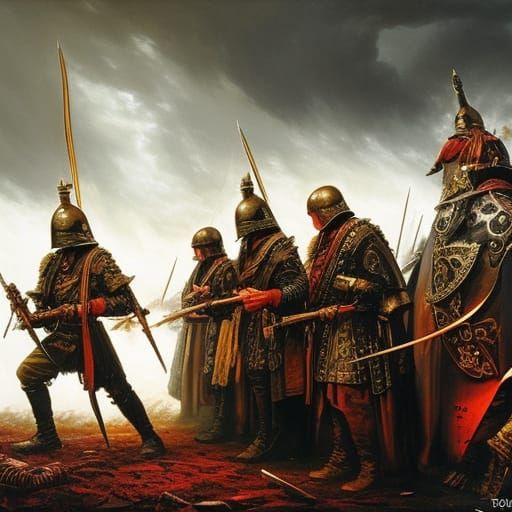 bloody medieval battle, war, blood