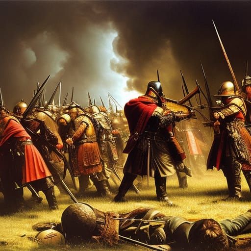 bloody medieval battle, war, blood