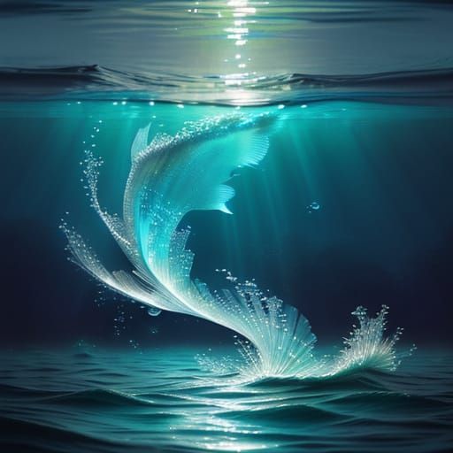 Ethereal Aquatic Realm in Dreamy Watercolor Style