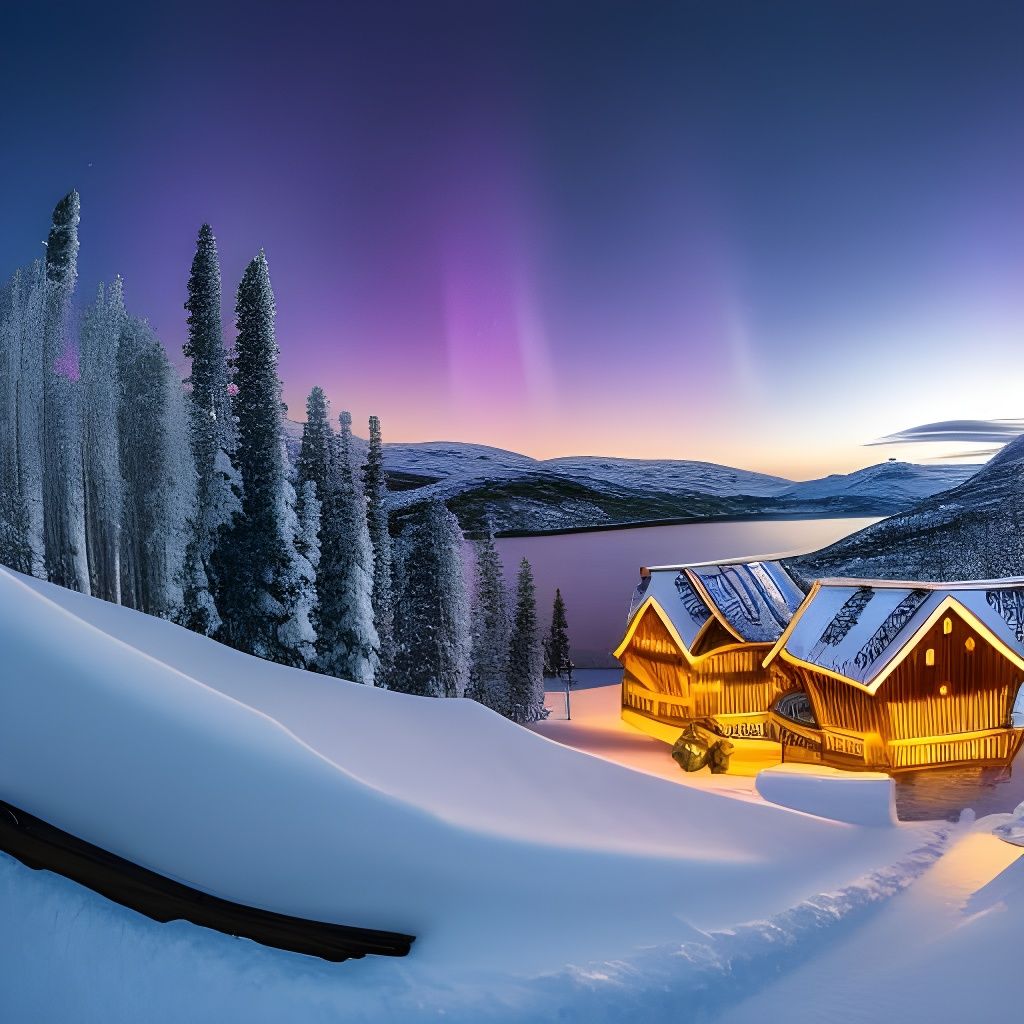 Kirkenes Snowhotel Under Northern Lights, Detailed Matte Pai...