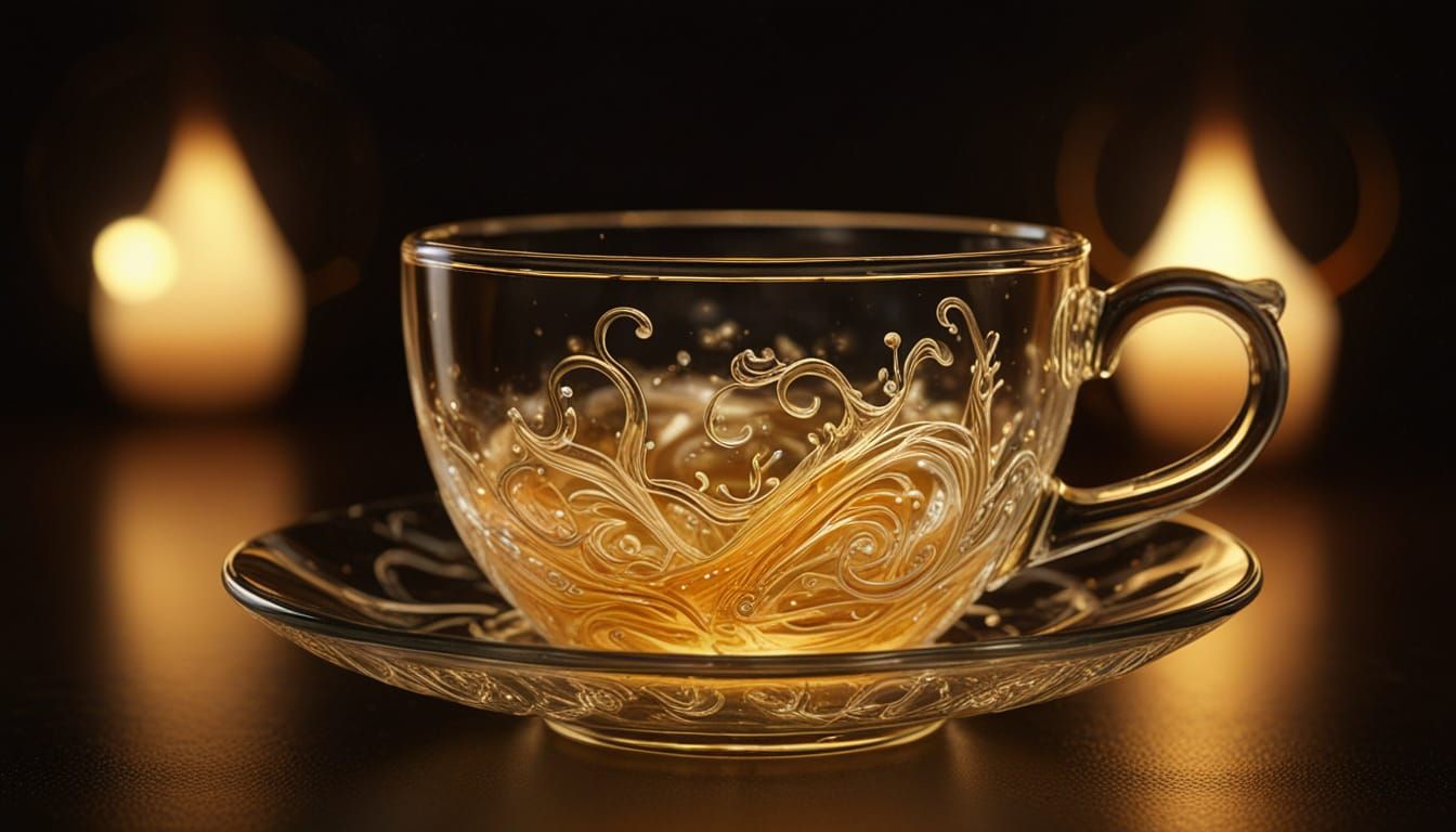 Teacup Fills Itself with Swirling Light: Macro Photography