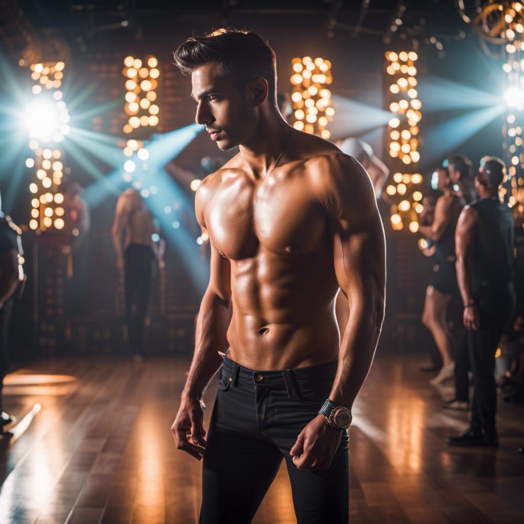 More buff dudes just standing around pretending to dance