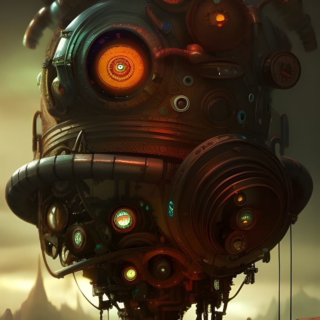 Steampunk Microverse: Surreal Alien Spaceships in 8K